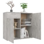 vidaXL Komoda, betónovo sivá 80x36x75 cm, kompozitné drevo – Obrázok 4