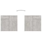 vidaXL Komoda, betónovo sivá 80x36x75 cm, kompozitné drevo – Obrázok 5