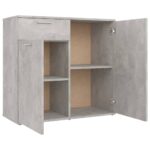 vidaXL Komoda, betónovo sivá 80x36x75 cm, kompozitné drevo – Obrázok 8