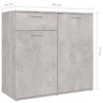 vidaXL Komoda, betónovo sivá 80x36x75 cm, kompozitné drevo – Obrázok 9