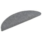 vidaXL Schodové rohože, samolepiace, 5 ks, 56x17x3 cm, svetlosivé, polkruhové – Obrázok 4