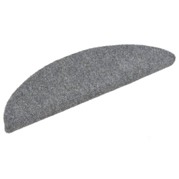 vidaXL Schodové rohože, samolepiace, 5 ks, 56x17x3 cm, svetlosivé, polkruhové – Obrázok 4
