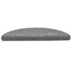 vidaXL Schodové rohože, samolepiace, 5 ks, 56x17x3 cm, svetlosivé, polkruhové – Obrázok 5