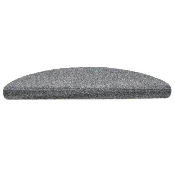 vidaXL Schodové rohože, samolepiace, 5 ks, 56x17x3 cm, svetlosivé, polkruhové – Obrázok 5