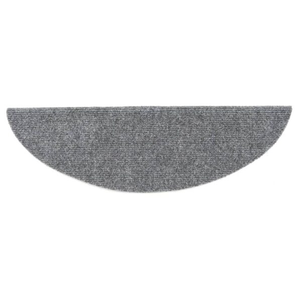 vidaXL Schodové rohože, samolepiace, 5 ks, 56x17x3 cm, svetlosivé, polkruhové – Obrázok 6