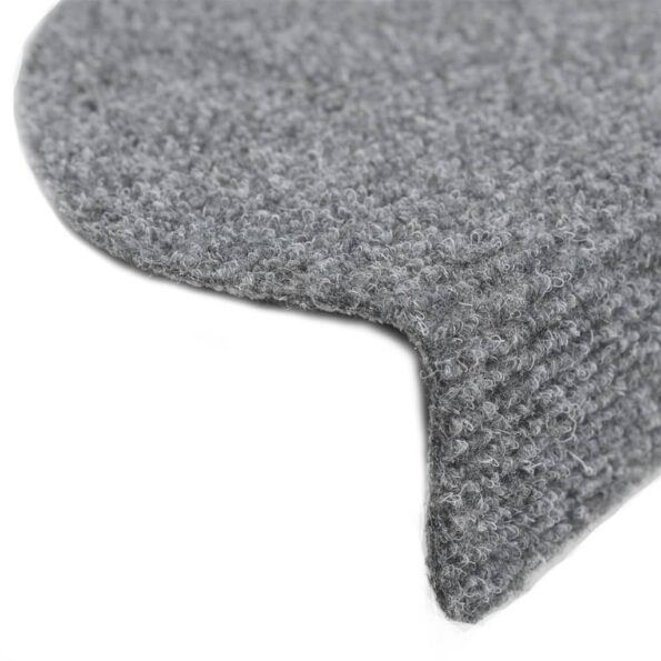 vidaXL Schodové rohože, samolepiace, 5 ks, 56x17x3 cm, svetlosivé, polkruhové – Obrázok 7
