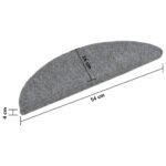 vidaXL Schodové rohože, samolepiace, 5 ks, 56x17x3 cm, svetlosivé, polkruhové – Obrázok 8