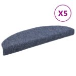 vidaXL Schodové rohože, samolepiace, 5 ks, 65x21x4 cm, modré, polkruhové, veľké – Obrázok 2