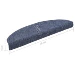 vidaXL Schodové rohože, samolepiace, 5 ks, 65x21x4 cm, modré, polkruhové, veľké – Obrázok 8