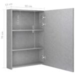 vidaXL LED kúpeľňová zrkadlová skrinka betónovo-sivá 50x13x70 cm – Obrázok 8
