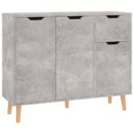 vidaXL Komoda, betónovo sivá 90x30x72 cm, kompozitné drevo – Obrázok 2