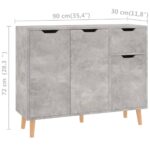 vidaXL Komoda, betónovo sivá 90x30x72 cm, kompozitné drevo – Obrázok 8