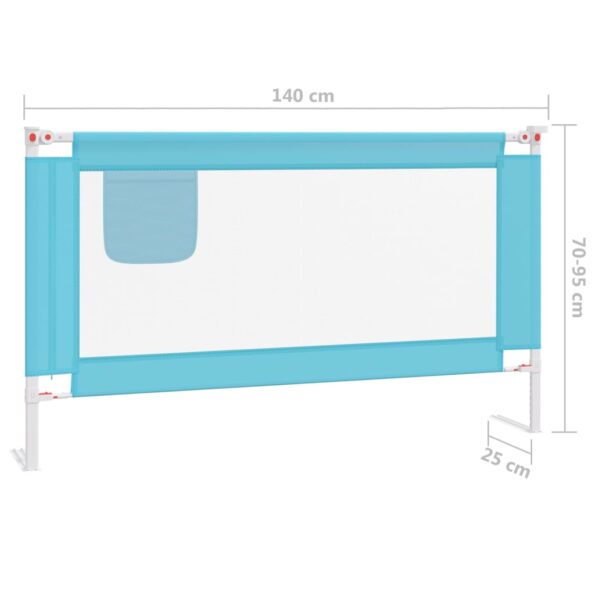 vidaXL Zábrana na detskú posteľ modrá 140x25 cm látka – Obrázok 8