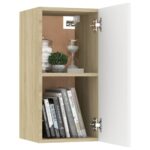 vidaXL TV skrinka, biela a dub sonoma 30,5x30x60 cm, kompozitné drevo – Obrázok 3
