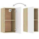 vidaXL TV skrinka, biela a dub sonoma 30,5x30x60 cm, kompozitné drevo – Obrázok 11