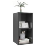 vidaXL Nástenná TV skrinka, lesklá sivá 37x37x72 cm, kompozitné drevo – Obrázok 3