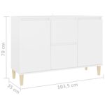 vidaXL Komoda, biela 101x35x70 cm, kompozitné drevo – Obrázok 7