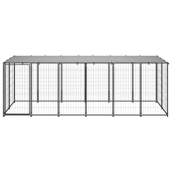 vidaXL Koterec pre psa čierny 330x110x110 cm oceľ – Obrázok 2