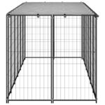 vidaXL Koterec pre psa čierny 330x110x110 cm oceľ – Obrázok 3