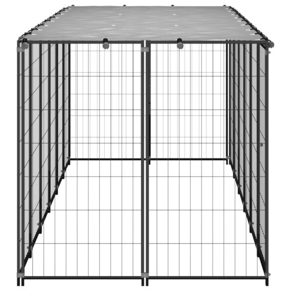 vidaXL Koterec pre psa čierny 330x110x110 cm oceľ – Obrázok 3