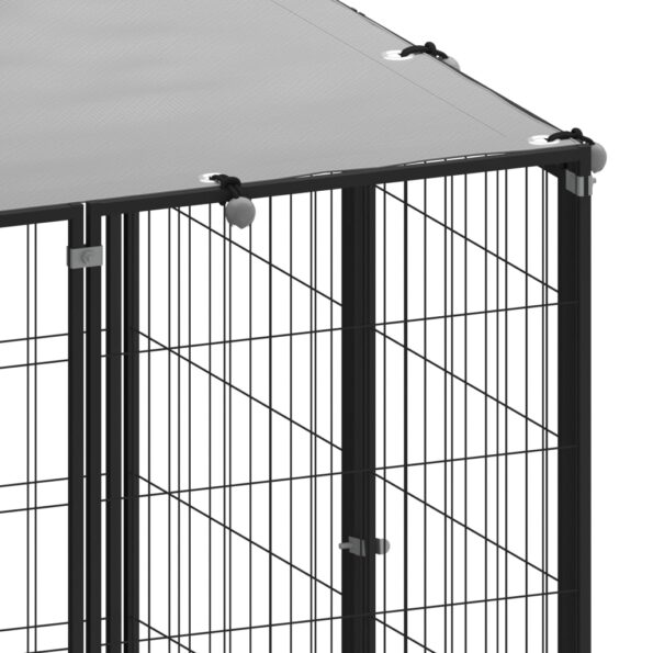 vidaXL Koterec pre psa čierny 330x110x110 cm oceľ – Obrázok 5