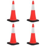 vidaXL Reflexné dopravné kužele s ťažkými základňami 4 ks 75 cm