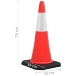 vidaXL Reflexné dopravné kužele s ťažkými základňami 4 ks 75 cm – Obrázok 5
