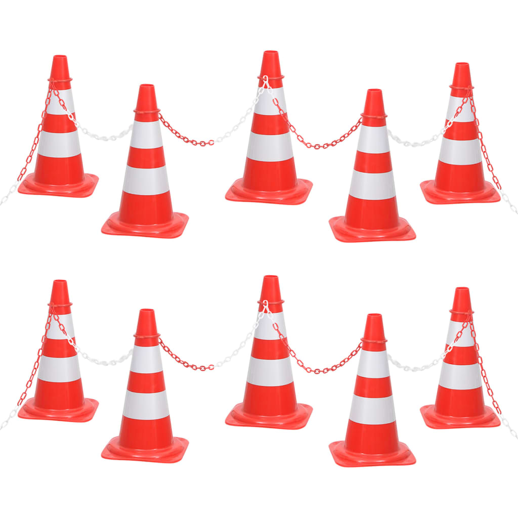 VXL8720286365182_a_en_hd_1.jpg vidaXL Sada kužeľov s 10 m reťazou červeno-biela – Obrázok 1