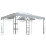 vidaXL Altánok s LED reťazou 4x3x2,7 m, biely – Obrázok 2