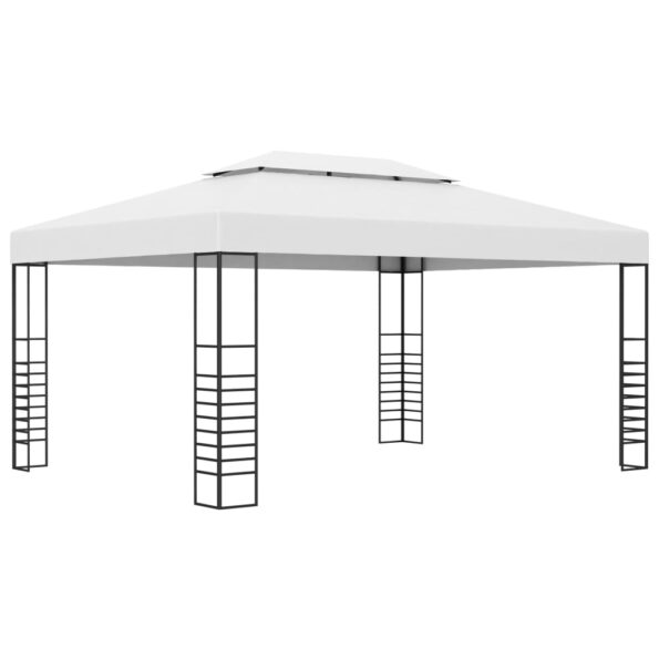 vidaXL Altánok s LED reťazou 4x3x2,7 m, biely – Obrázok 3