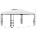 vidaXL Altánok s LED reťazou 4x3x2,7 m, biely – Obrázok 10
