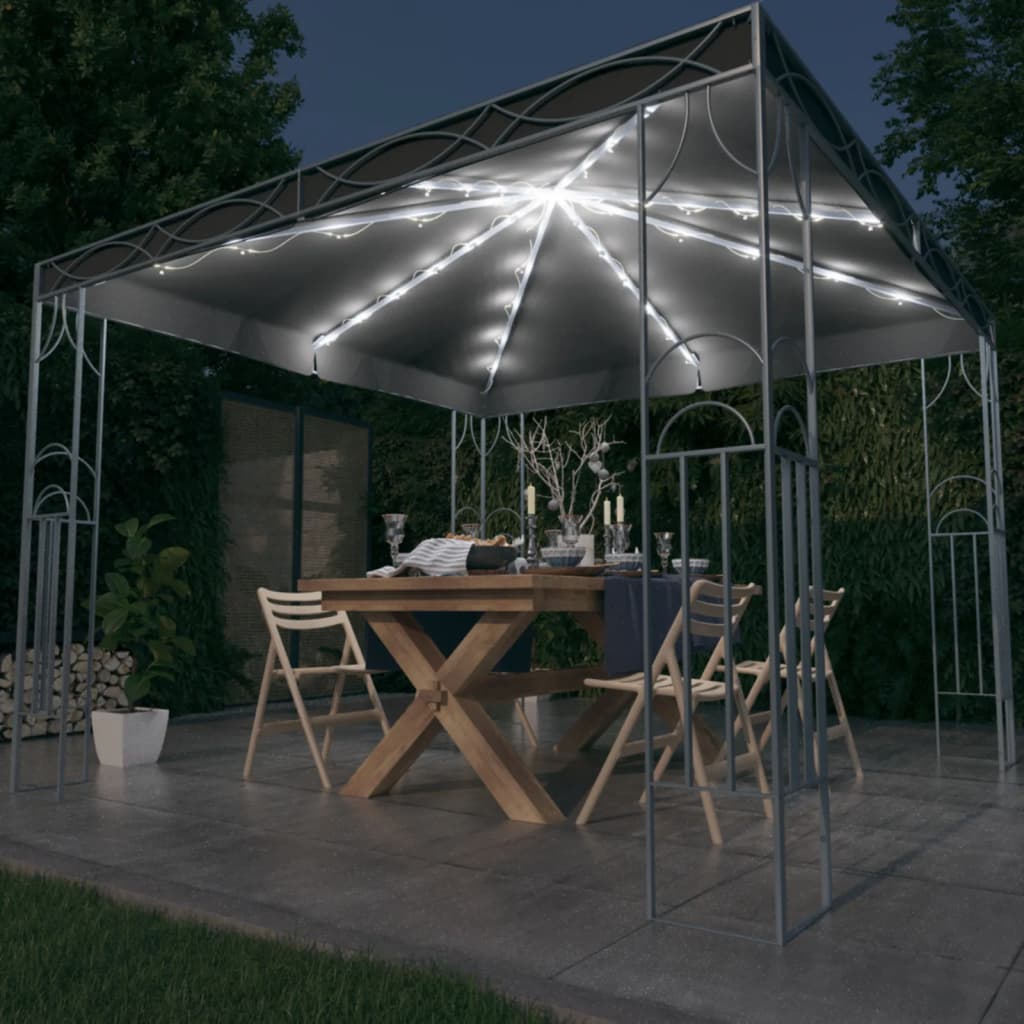 VXL8720286366035_m_en_hd_1.jpg vidaXL Altánok s LED reťazou 300x300 cm, antracitový – Obrázok 1