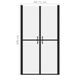 vidaXL Sprchové dvere mliečne ESG (68-71)x190 cm – Obrázok 5