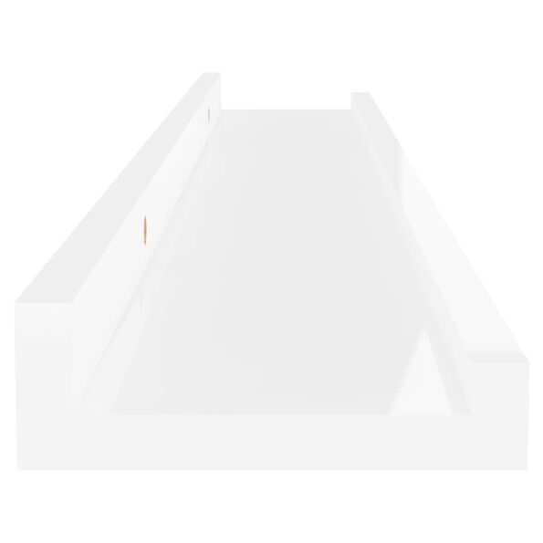 vidaXL Nástenné police 2 ks, lesklé biele 60x9x3 cm – Obrázok 8