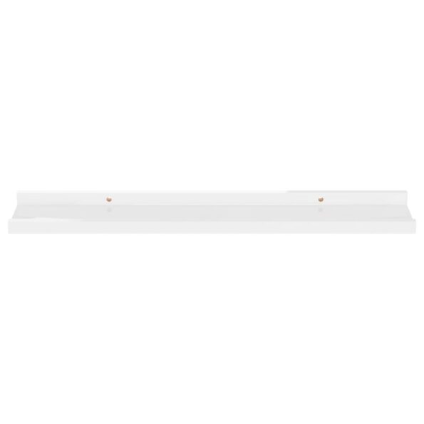 vidaXL Nástenné police 4 ks, lesklé biele 60x9x3 cm – Obrázok 6