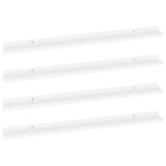 vidaXL Nástenné police 4 ks, biele 100x9x3 cm – Obrázok 2