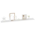 vidaXL Nástenné police 4 ks, biele 100x9x3 cm – Obrázok 3