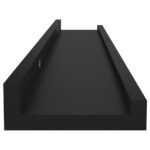 vidaXL Nástenné police 4 ks, čierne 60x9x3 cm – Obrázok 7