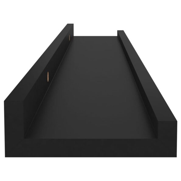 vidaXL Nástenné police 4 ks, čierne 60x9x3 cm – Obrázok 7