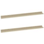 vidaXL Nástenné police 2 ks, dub sonoma 100x9x3 cm – Obrázok 2