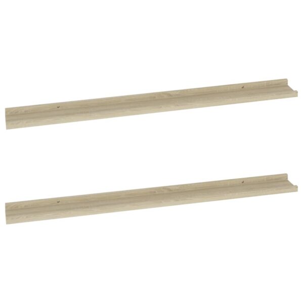 vidaXL Nástenné police 2 ks, dub sonoma 100x9x3 cm – Obrázok 2