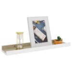 vidaXL Nástenné police 2 ks, biele a dub sonoma 40x9x3 cm – Obrázok 3