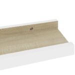 vidaXL Nástenné police 2 ks, biele a dub sonoma 40x9x3 cm – Obrázok 7
