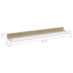 vidaXL Nástenné police 2 ks, biele a dub sonoma 40x9x3 cm – Obrázok 9
