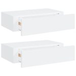 vidaXL Zásuvkové police nástenné 2 ks biele 40x23,5x10 cm MDF – Obrázok 4