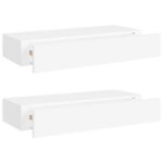 vidaXL Zásuvkové police nástenné 2 ks biele 60x23,5x10 cm MDF – Obrázok 2