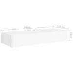 vidaXL Zásuvkové police nástenné 2 ks biele 60x23,5x10 cm MDF – Obrázok 10