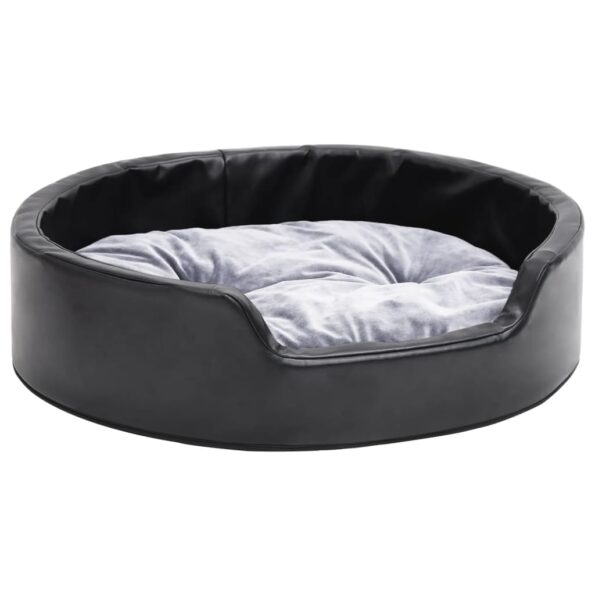 vidaXL Pelech pre psa, čierno sivý 69x59x19 cm, plyš a umelá koža – Obrázok 2