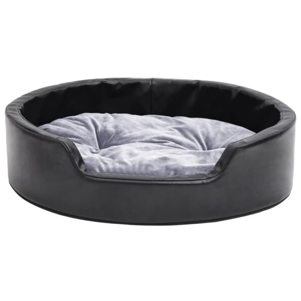 vidaXL Pelech pre psa, čierno sivý 69x59x19 cm, plyš a umelá koža – Obrázok 4