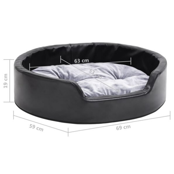vidaXL Pelech pre psa, čierno sivý 69x59x19 cm, plyš a umelá koža – Obrázok 8